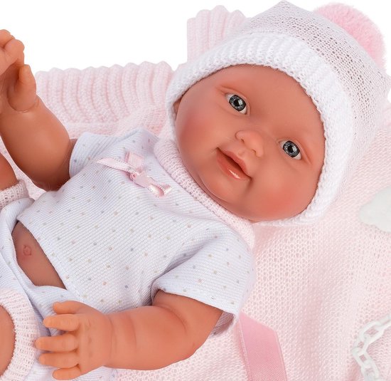 Geef rechten woonadres gemiddelde Llorens mini babypopje meisje met speen 26 cm | bol.com