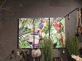 Van Manen   Wanddecoratie Jungle Papegaai 3-luik