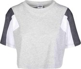 Urban Classics Crop top -4XL- 3-Tone Short Oversize Grijs/Wit