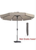 Parasol rond 300cm Ecru met hoes Madison | Topkwaliteit kantelbare en ronde parasol