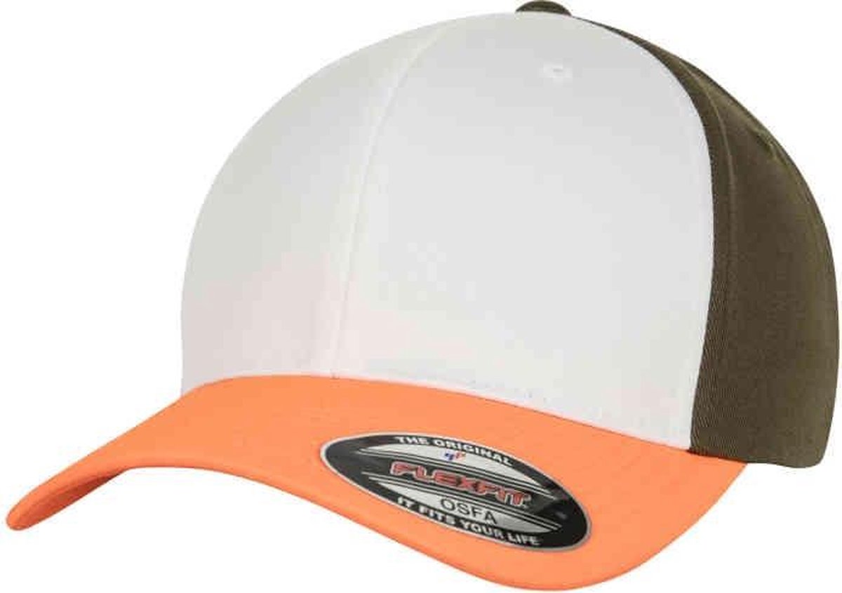 Urban Classics Flexfit pet -S/M- 3-Tone Oranje/Groen