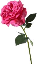 Viv! Home Luxuries Engelse roos - zijden bloem - fel roze - topkwaliteit