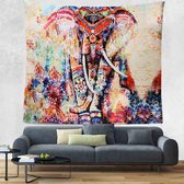 Standing Elephant Wandkleed - Olifant Kleed - Wanddecoratie - 210x150CM