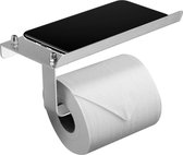 MKP | Toiletrolhouder met opleg plank | Wc-rolhouder | Zilver