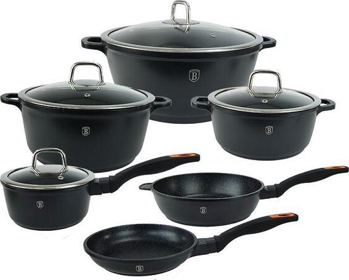 BerlingerHaus Luxe set van 6 Pannen met 4 Deksels Pannenset Inductie