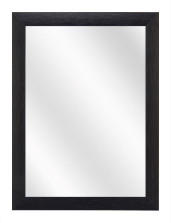 Miroir avec cadre large en aluminium - Sablé Zwart - 40x60 cm