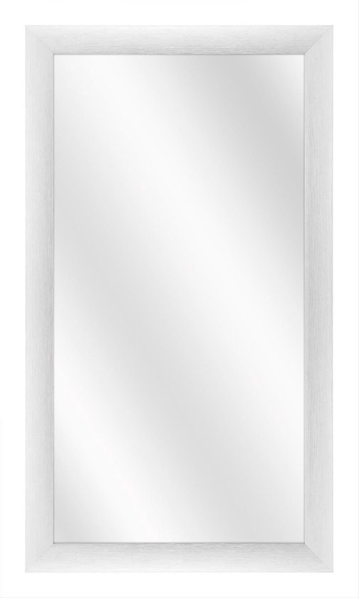 Spiegel met Brede Aluminium Lijst - Zilver Geschuurd - 20x50 cm