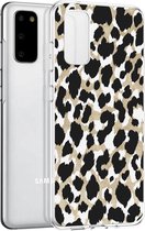 iMoshion Design voor de Samsung Galaxy S20 hoesje - Luipaard - Goud / Zwart