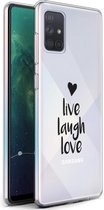 iMoshion Design voor de Samsung Galaxy A71 hoesje - Live Laugh Love - Zwart