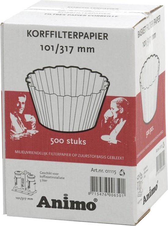 Animo korffilterpapier 101/317 - 5 liter - Doos 500st.