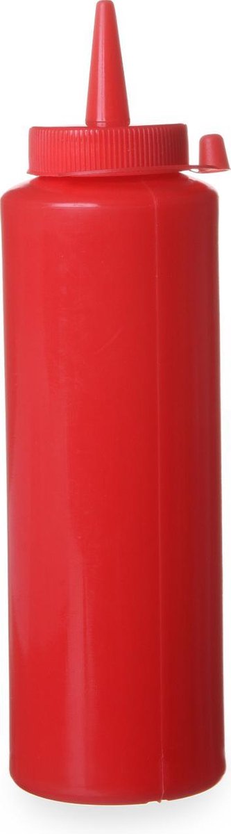HENDI Dispenser flacon – 0,2L – Rood – Hygiënisch afsluitdopje – Vaatwasmachinebestendig