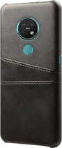 Nokia 7.2 Card Case | Zwart | PU Leren Back Cover | Wallet | Pasjeshouder