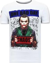 Stoere Heren T-shirt - The Joker Man - Wit
