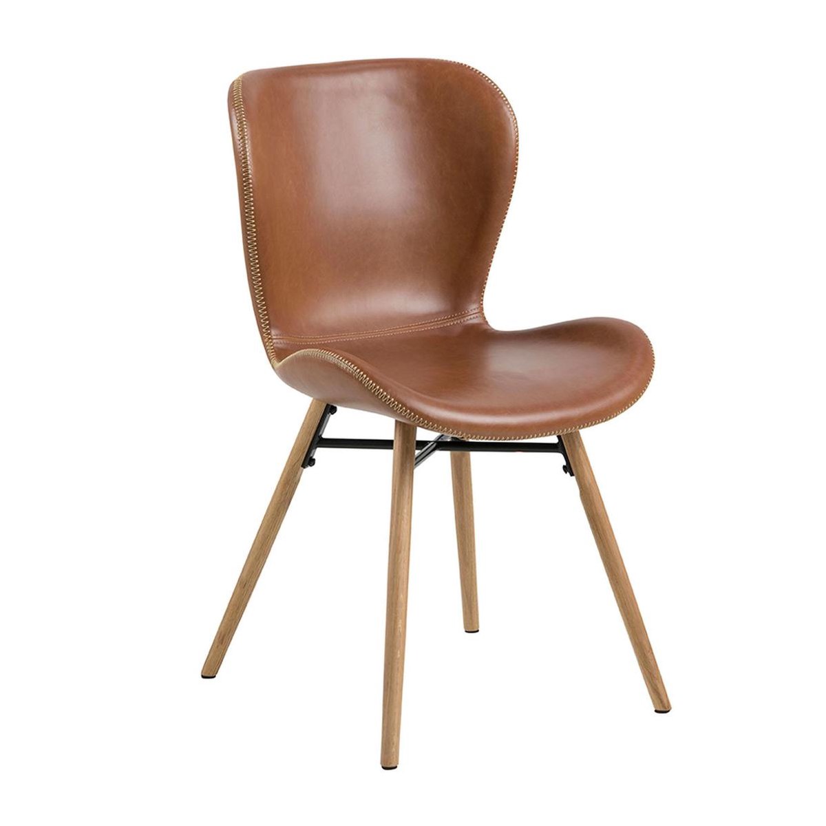 Bendt Eetkamerstoel 'Olle' PU, kleur Cognac
