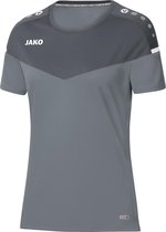 Jako Champ 2.0 T-Shirt Dames Steengrijs-Antraciet Licht Maat 38