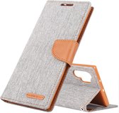GOOSPERY JELLY RICH DAGBOEK Horizontale Flip PU lederen tas met kaartsleuven & portemonnee en houder voor Galaxy Note 10+ (grijs)