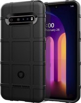 Voor LG V60 ThinQ Full Coverage Shockproof TPU Case (Zwart)