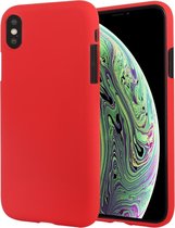 GOOSPERY SOFT FEELING Liquid TPU Drop-proof Soft Case voor iPhone XS (rood)