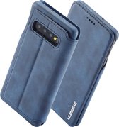 Voor Galaxy S10 Hon Ancient Series lederen tas met kaartsleuven en houder en portemonnee (blauw)