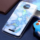 Voor Motorola Moto C Plus Blauwgoud Marmerpatroon Zachte TPU Beschermende Cover Case