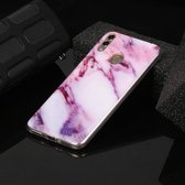 Voor Huawei Honor 8C Marble Pattern Soft TPU beschermhoes (paars)