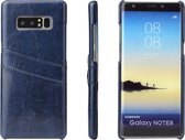 Fierre Shann Retro Oil Wax Texture PU lederen tas voor Galaxy Note 8, met kaartsleuven (blauw)