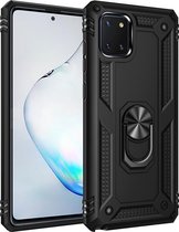 Voor Galaxy A81 / Note 10 Lite schokbestendige TPU + pc-beschermhoes met 360 graden roterende houder (zwart)