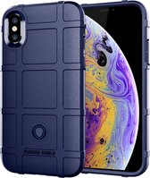 Volledige dekking schokbestendige TPU Case voor iPhone XS (blauw)