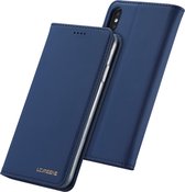 Voor iPhone XR LC.IMEEKE LC-002-serie Skin Hand Feeling PU + TPU Horizontale flip lederen tas met houder en kaartsleuf en portemonnee (blauw)