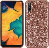 Glittery Powder Shockproof TPU Case voor Galaxy A50 (Rose Gold)