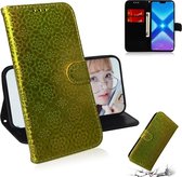 Voor Huawei Honor 8X effen kleur kleurrijke magnetische gesp horizontale flip pu lederen case met houder & kaartsleuven & portemonnee & lanyard (geel)