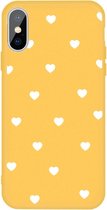 Voor iphone xs max meerdere love-hearts patroon kleurrijke frosted tpu telefoon beschermhoes (geel)