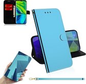Voor Xiaomi Mi Note 10 Lmitated Mirror Surface Horizontale Flip Leather Case met houder & kaartsleuven & Wallet & Lanyard (blauw)