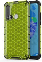Voor Huawei Nova 5i Honeycomb schokbestendige pc + TPU beschermhoes (groen)