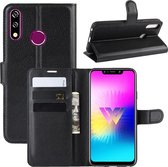 Litchi Texture horizontale flip lederen tas voor LG W10, met portemonnee en houder en kaartsleuven (zwart)