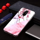 Marmeren patroon Soft TPU Case voor LG Q7 (Plum Blossom)