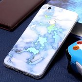 Voor Huawei P8 Lite (2017) Blauwgoud Marmerpatroon Zachte TPU Beschermende Cover Case