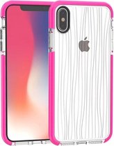 Rimpelingen patroon TPU beschermhoes voor iPhone XS Max (Rose Red)