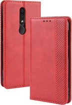 Magnetische gesp Retro Crazy Horse Texture Horizontale Flip Leather Case voor Nokia 4.2, met houder & kaartsleuven & fotolijst (rood)