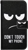 ADEL Kunstleren Book Case Portemonnee Pasjes Hoesje Geschikt voor Samsung Galaxy A6 Plus (2018) - Don't Touch My Phone