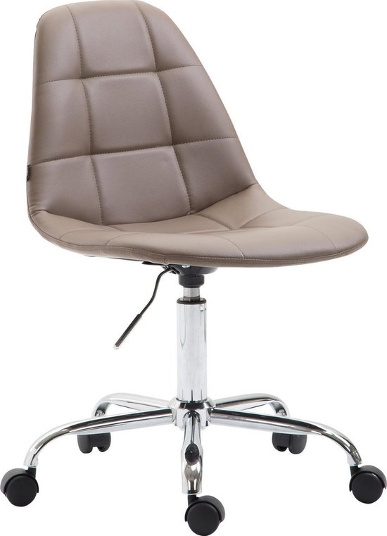 Bureaustoel - Bureaustoelen voor volwassenen - Design - In hoogte verstelbaar - Kunstleer - Bruin - 47x56x89 cm