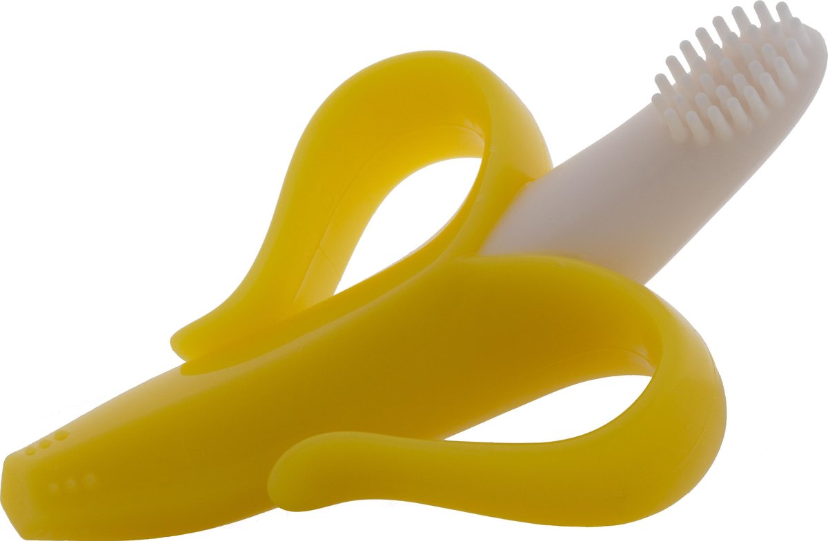 Baby banaan tandenborstel/bijtspeeltje – Geel - baby tandenborstel - bij doorkomende tandjes - tandvlees massage - babytandenborstel - peuter tandenborstel - Baby Banana