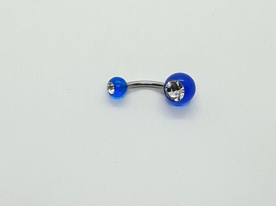 Navel Piercing - Blauw Met Steentjes | bol.com