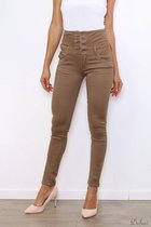 Broek Toxik3 met extra hoge taille taupe