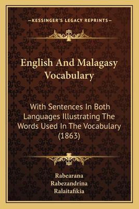 English and Malagasy Vocabulary, Rabearana 9781166062248 Boeken