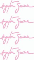 Roze Handtekening Ayrton Senna stickers 4 stuks - Formule 1 - autosticker - signature - 4,2 x 10,7 cm