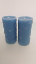 Kaars blauw 2 stuks
