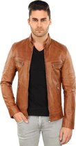 Versano Dallas Leren Heren Bikerjack Heren Jack 4XL - Cognac