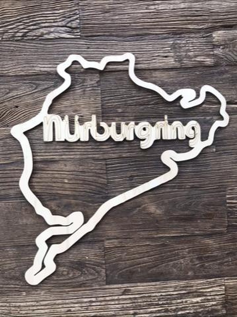 Muur- wanddecoratie  circuit Nurburgring   M / maat 60 / geometrisch / cadeau / verjaardag / vaderdag / formule 1 - Merkloos