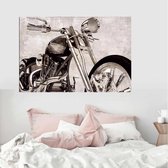 Allernieuwste Canvas Schilderij American Chopper - Motorsport - Motor - Poster - 60 x 80 cm - Zwart Wit